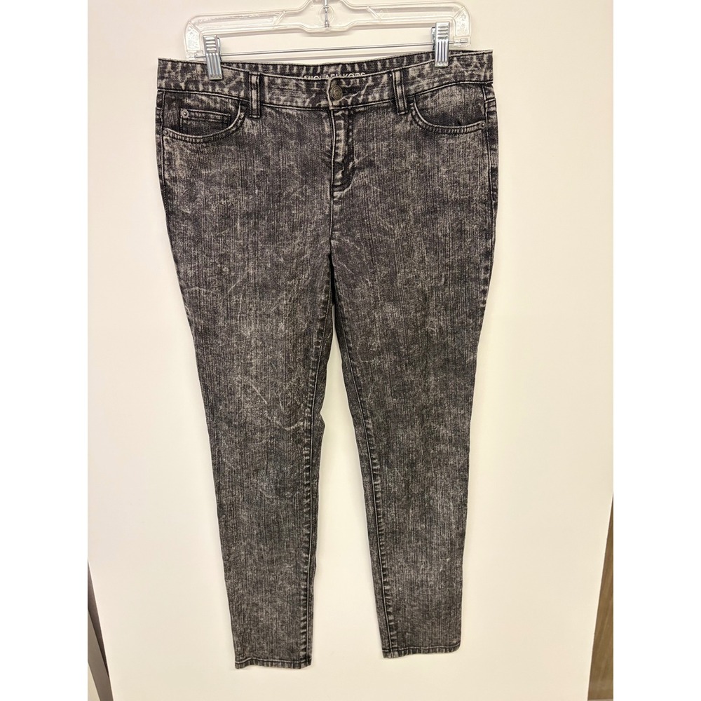 Grunge Edgy Rock Skinny Jeans Acid Wash Michael Kors Women 8 Black 90s